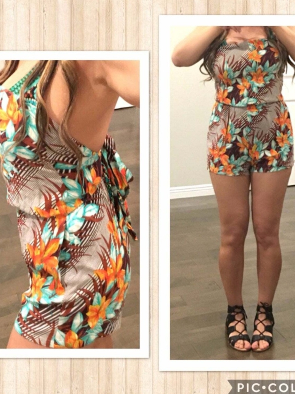 New Hawaiian Floral Romper. New with tags size L